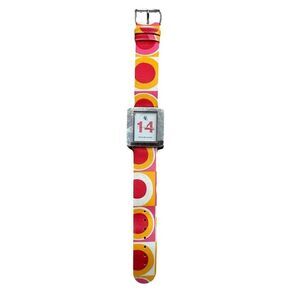 Retro multi-coloured analogue watch with silver accents watch